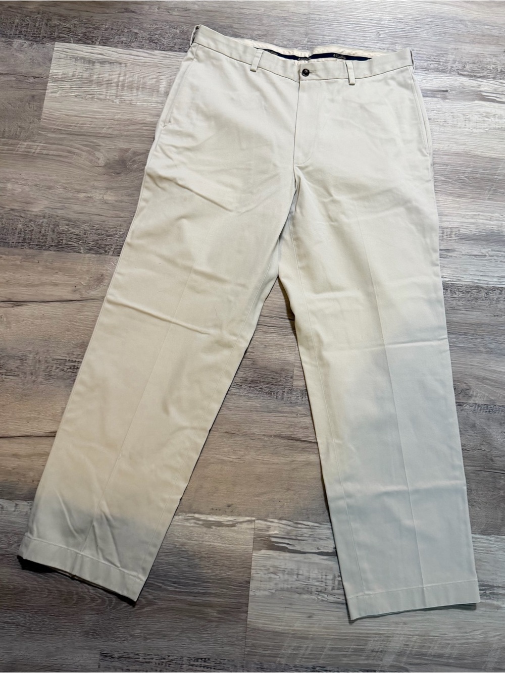 Brooks Brothers Pants Mens 37x32 Beige Advantage Chino Hudson Fit Flat Front